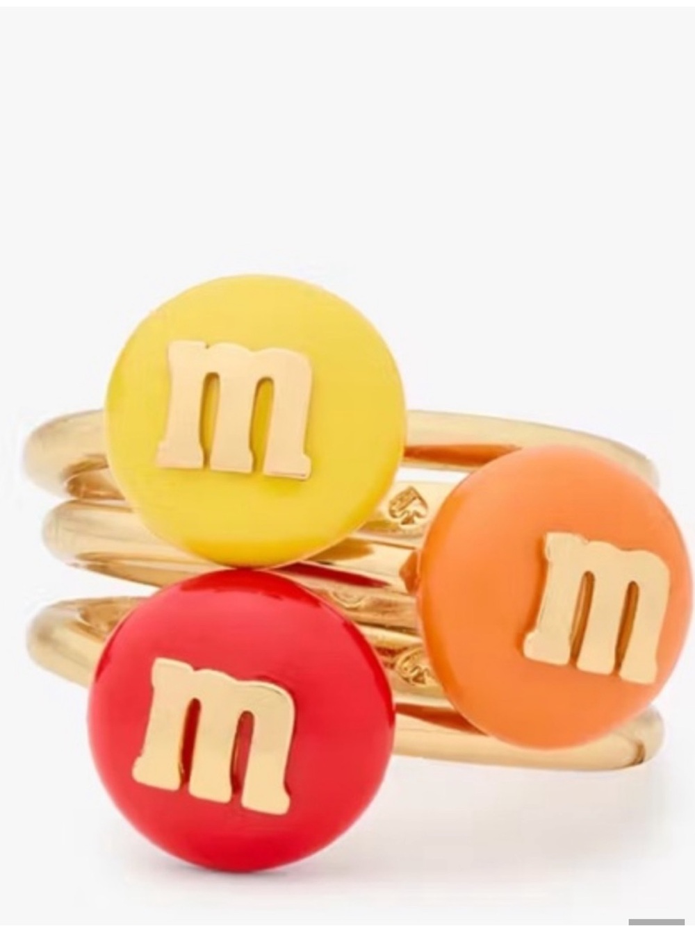 New kate spade  three Stackable M&M Rings set